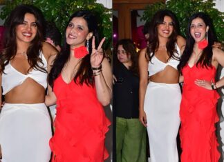 Mannara Chopra In A Fiery Red Dress And Priyanka Chopra In White Co-Ords Are As Fabulous As Fire And Ice